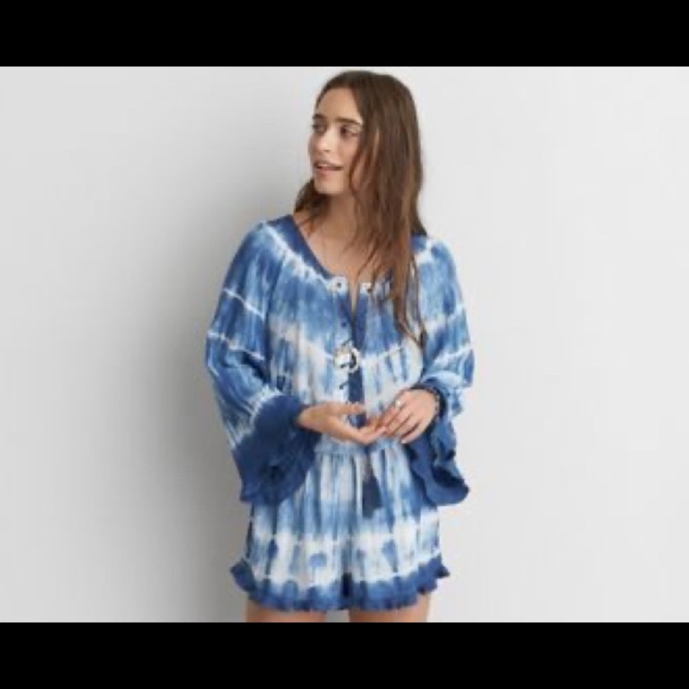 AE tie dye shirts romper Small-TALL